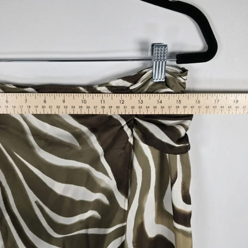 NWT ZARA Satin Animal Print HighWaisted Midi Skirt Front Slit Hem 8330/235 LARGE
